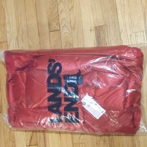 Lands End Rich Red Down Wrap Jacket